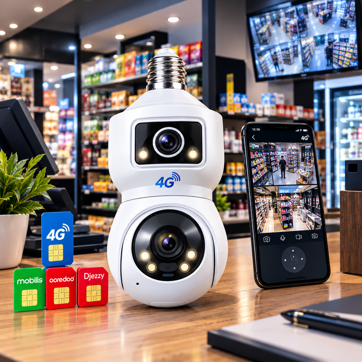 4G DUAL Camera lampe professionnel - الصورة 4