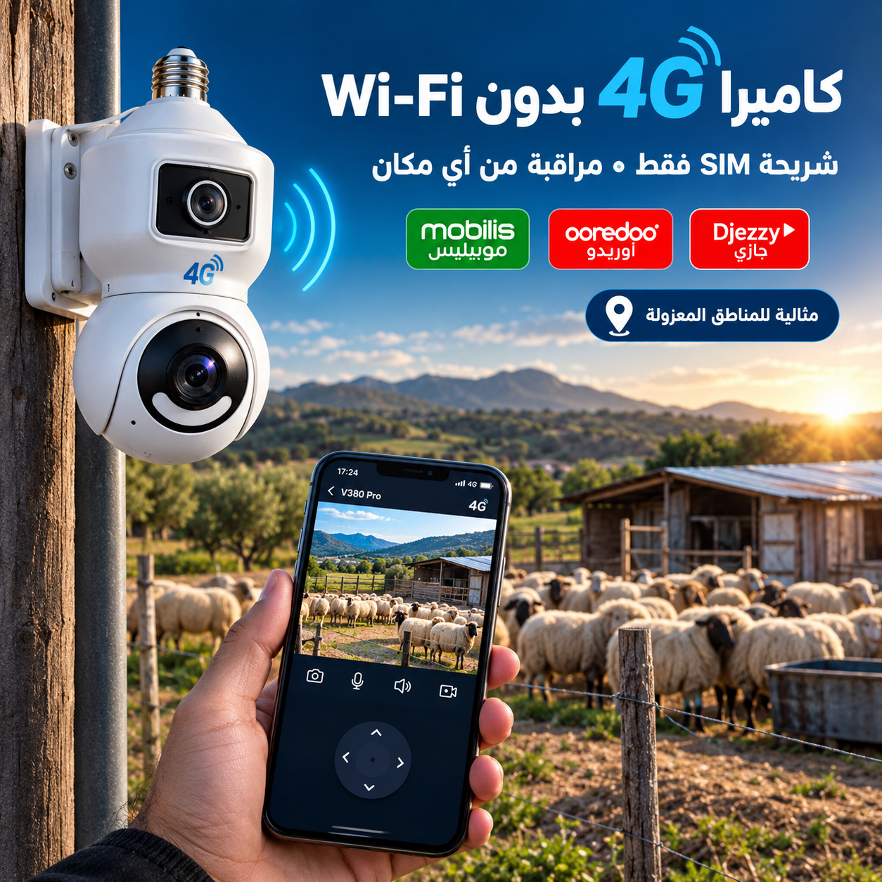 4G DUAL Camera lampe professionnel - الصورة 6